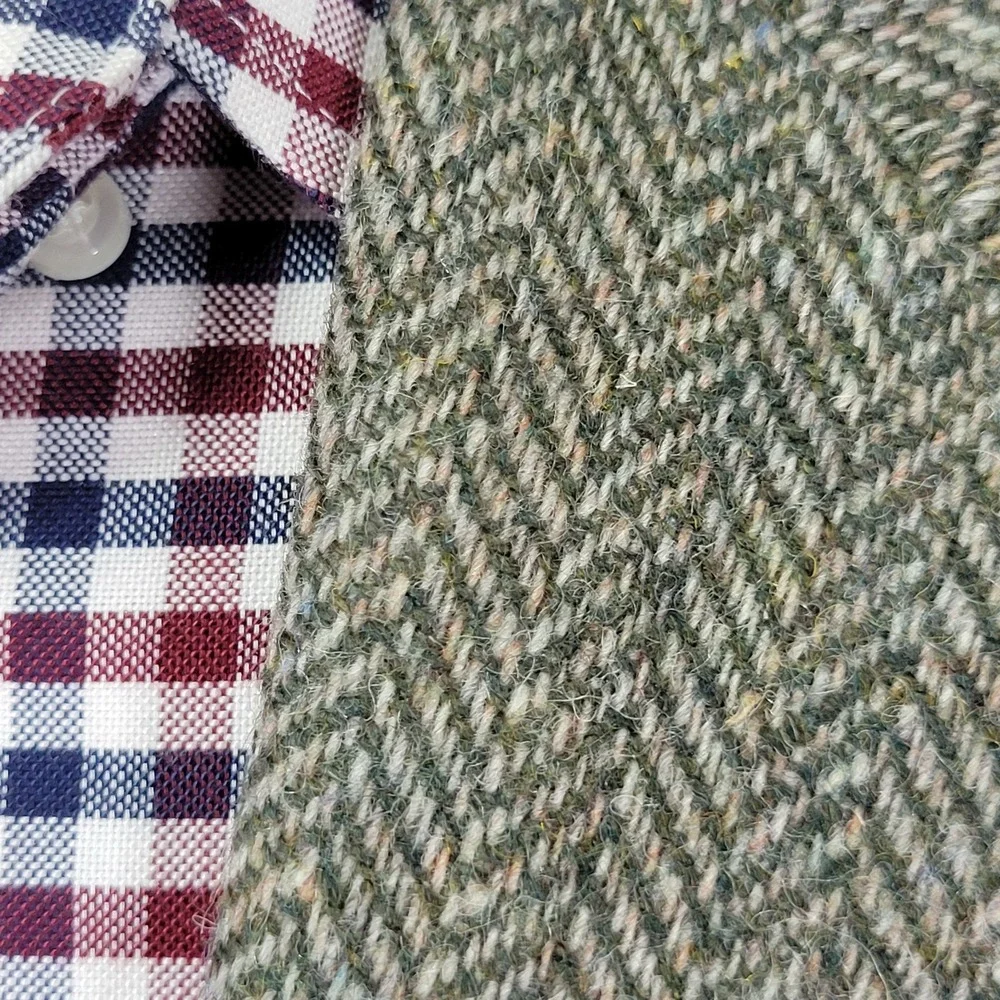 Robert Stock Classics Men's Tweed‎ Sport Coat Blazer Olive Herringbone Wool 42S